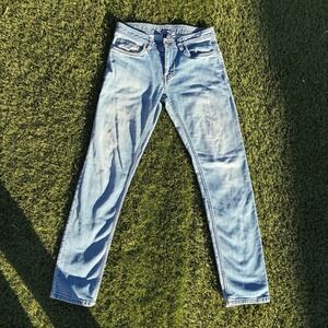 Prana Mens 30x30 Slim Fit Denim Jeans Light Wash Blue Stretch